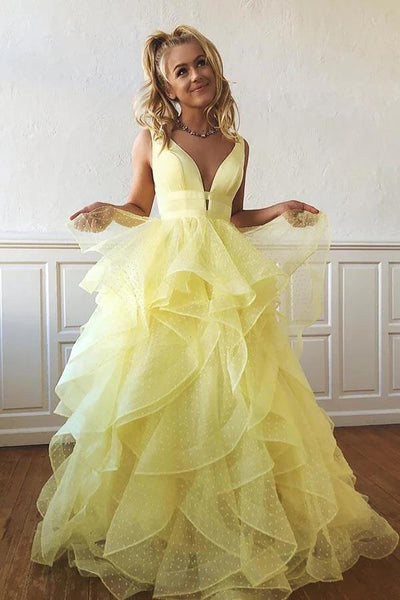 Deals long prom dresses yellow