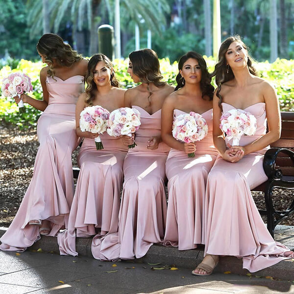 blush bridesmaid dresses