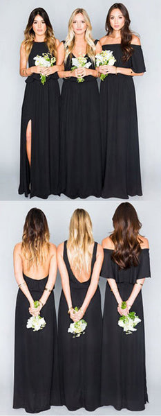 Chiffon Black Bridesmaid Dresses Under 50 Dollars