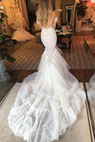 Gorgeous Tulle Mermaid Sweetheart Wedding Dresses With Appliques, PW440 image 2