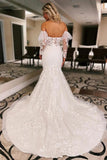 Ivory Tulle Mermaid Sweetheart Wedding Dresses With Detachable Sleeves, PW427 image 2