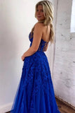 Lavender Tulle A Line Sweetheart Strapless Prom Dresses, Evening Dress, PL611 | royal blue prom dress | prom dress for teens | prom dresses near me | promnova.com