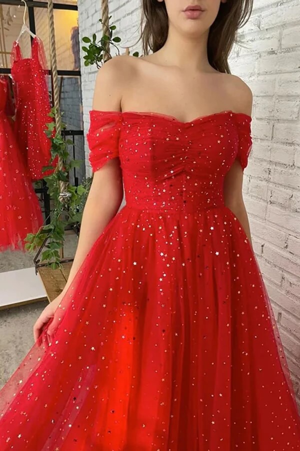Late To The Party Dress in Red Shimmer | LUCY IN THE SKY