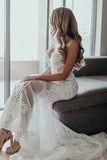 Tulle Mermaid Sweetheart Neck Strapless Wedding Dresses With Appliques, PW447