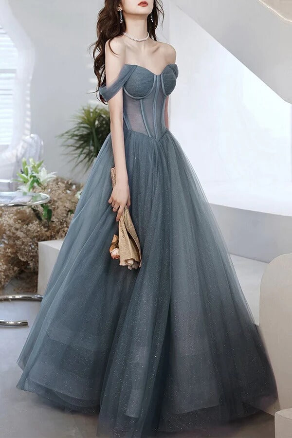 Elegant A-Line Long Sleeves Beaded Grey Formal Evening Dress  Prom dresses  long with sleeves, Gorgeous prom dresses, Gowns