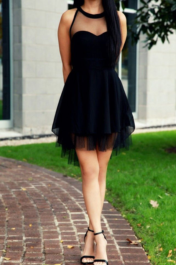 Sensual Girl Long Legs Short Black Dress High Heels Sitting Stock Photo by  ©iancucristi 182782424
