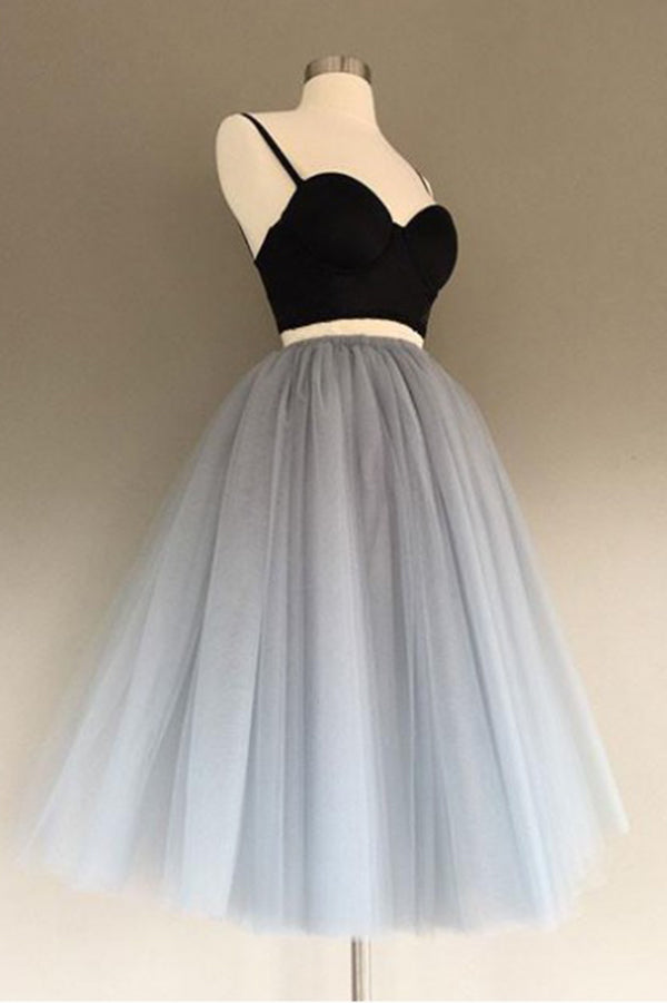 Gray Tulle Two pieces Sweetheart Short Prom Dress Homecoming Dress,PH3 –  Promnova