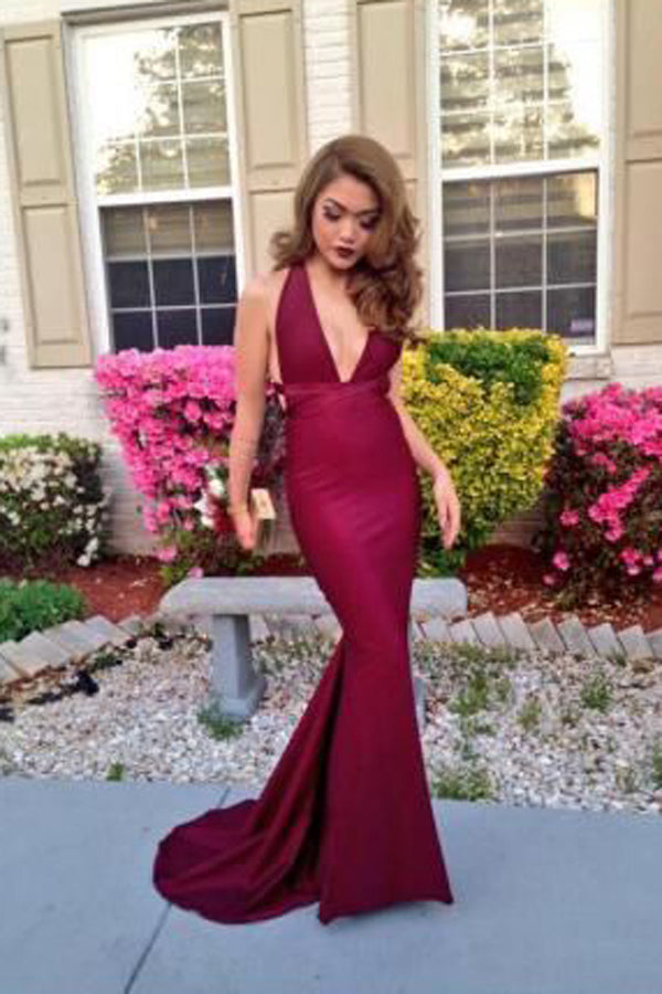 Tight burgundy prom dresses sale