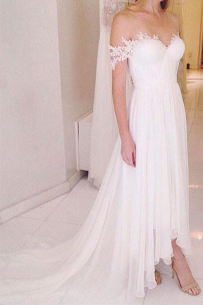Fabulous Simple Off Shoulder Lace Wedding Dress,Lace Evening Dress ...