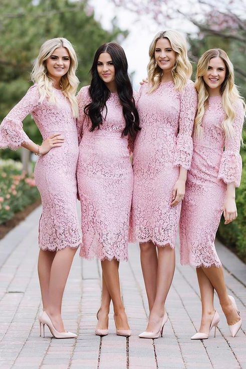 Bridesmaid dresses knee length best sale