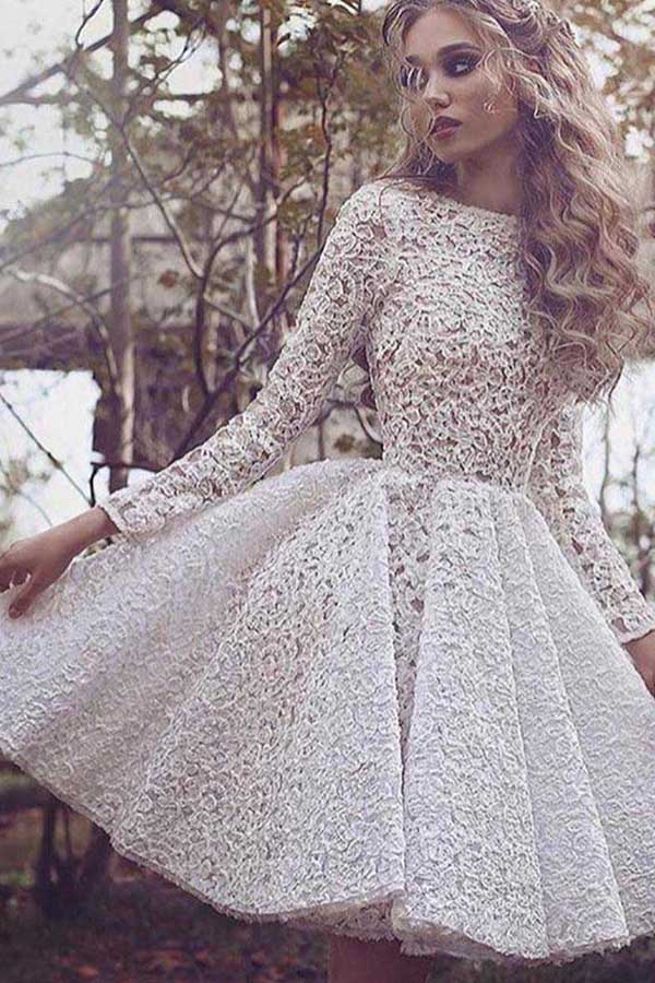 White Lace V-neck Long Sheath Cap Sleeve Backless Wedding Party Dress –  Simidress